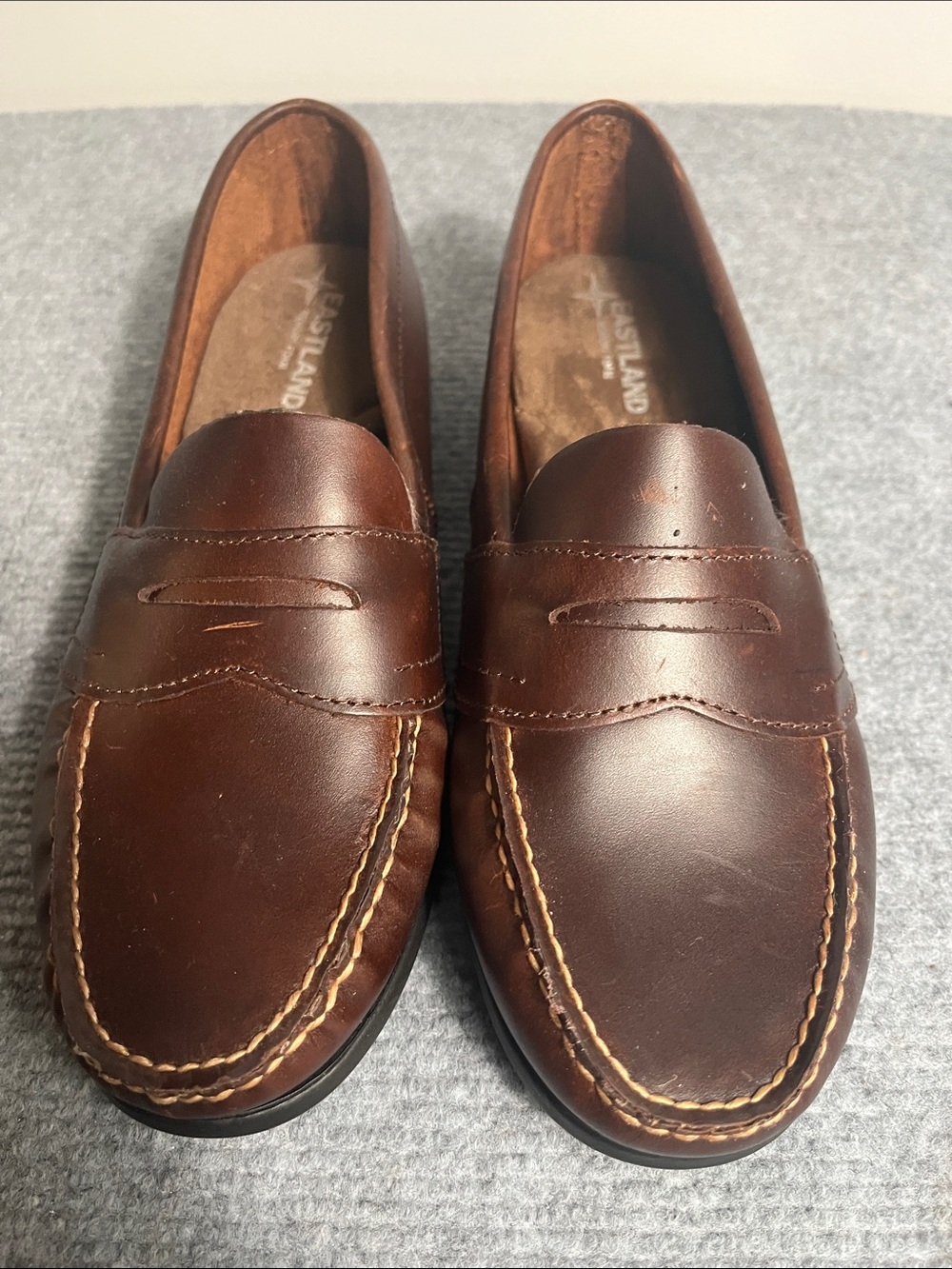 Eastland Brown Leather Penny Loafers - Women's